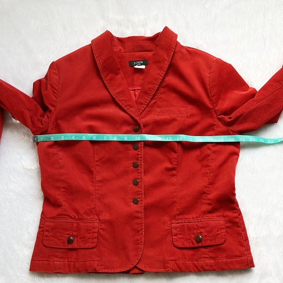 Like New J. Crew Red Orange Five Button Blazer, Size 12 - Picture 3 of 6